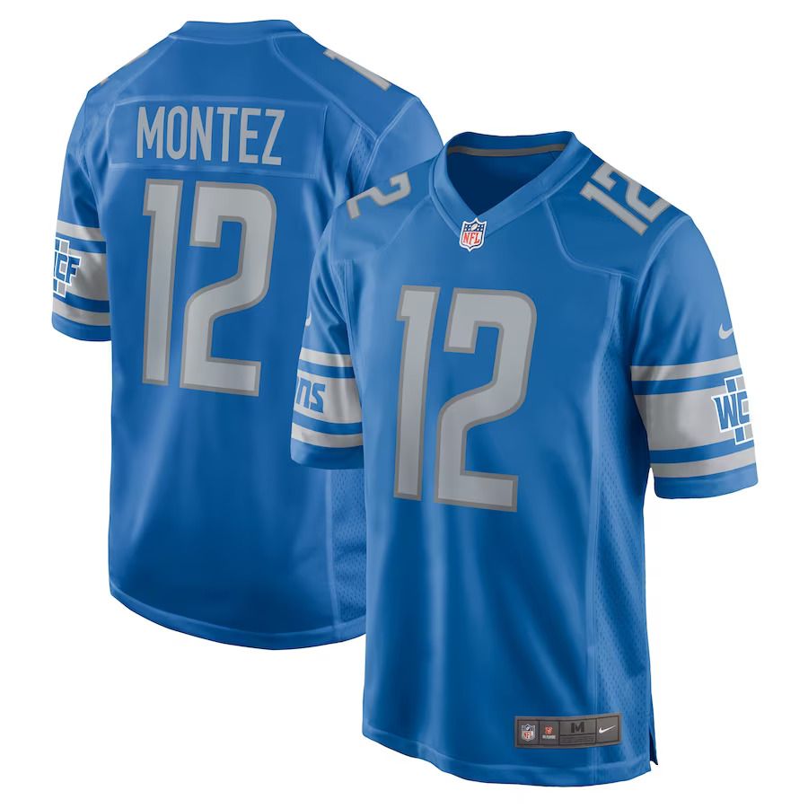 Men Detroit Lions #12 Steven Montez Nike Blue Home Game Player NFL Jersey